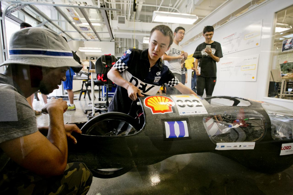 The Duke Electric Vehicle team competes in the prototype division of the Shell Eco-Marathon each spring